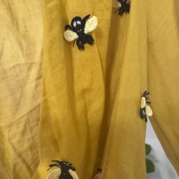 ANTHROPOLOGIE. Maeve Mustard Floral Embellished Blouse size 14 - Picture 14 of 14